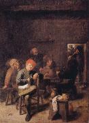 BROUWER, Adriaen Peasants Smoking and Drinking oil on canvas